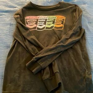 A black noodle sweatshirt